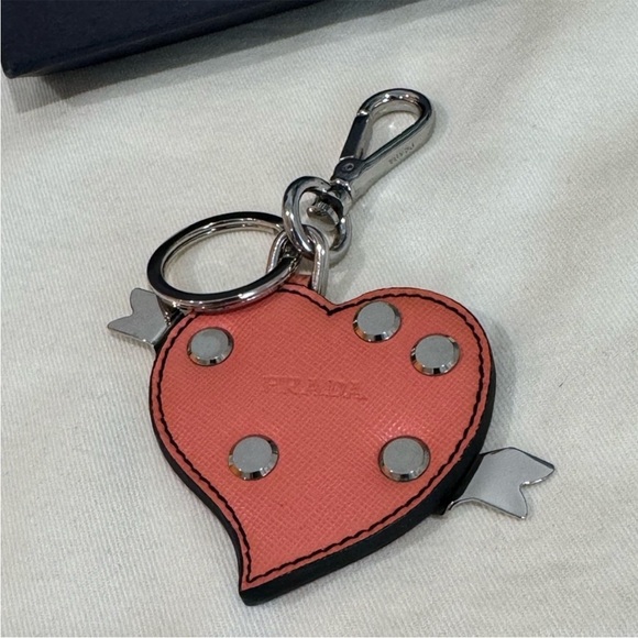 PRADA Saffiano Trick Heart Bag Charm - Picture 14 of 16
